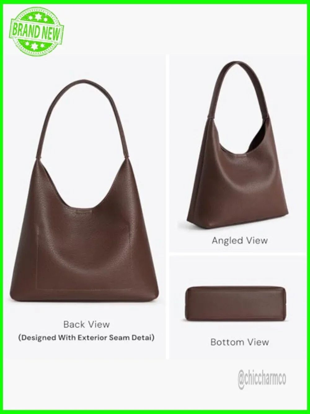 Small Slouchy Hobo Shoulder Bag Vegan Leather Everyday Tote